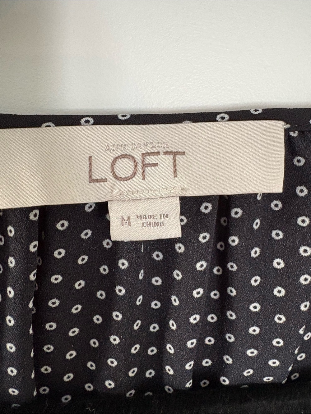 LOFT Black & White Tiny Square Dot Button Blouse Pockets 392468 - Picture 4 of 4